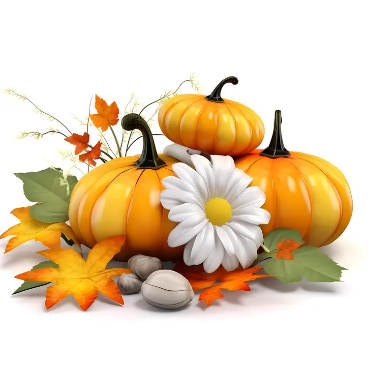 Pumpkins and Daisy Arrangement