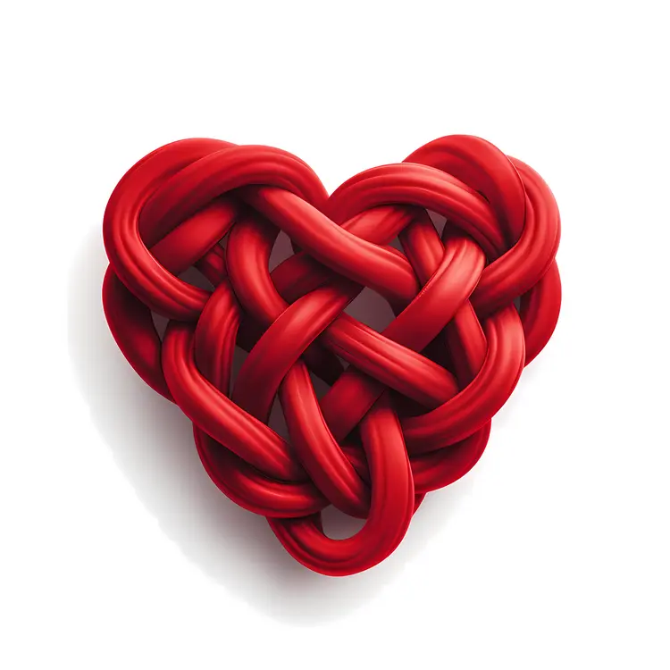 Red Intricate Knotted Heart