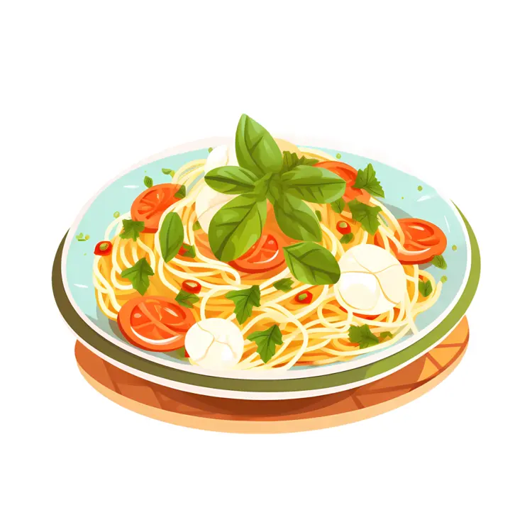 Tasty Plate of Spaghetti with Fresh Ingredients