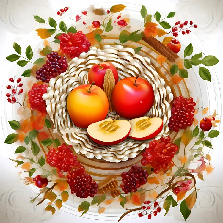 Beautiful Apples in a Harvest Basket for Thanksgiving