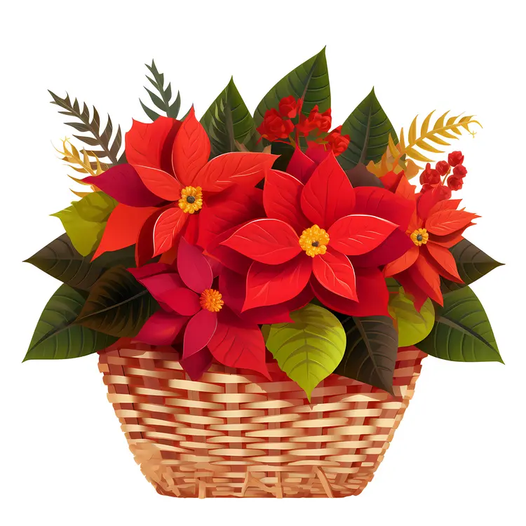 Beautiful Poinsettia Basket for Christmas Decor