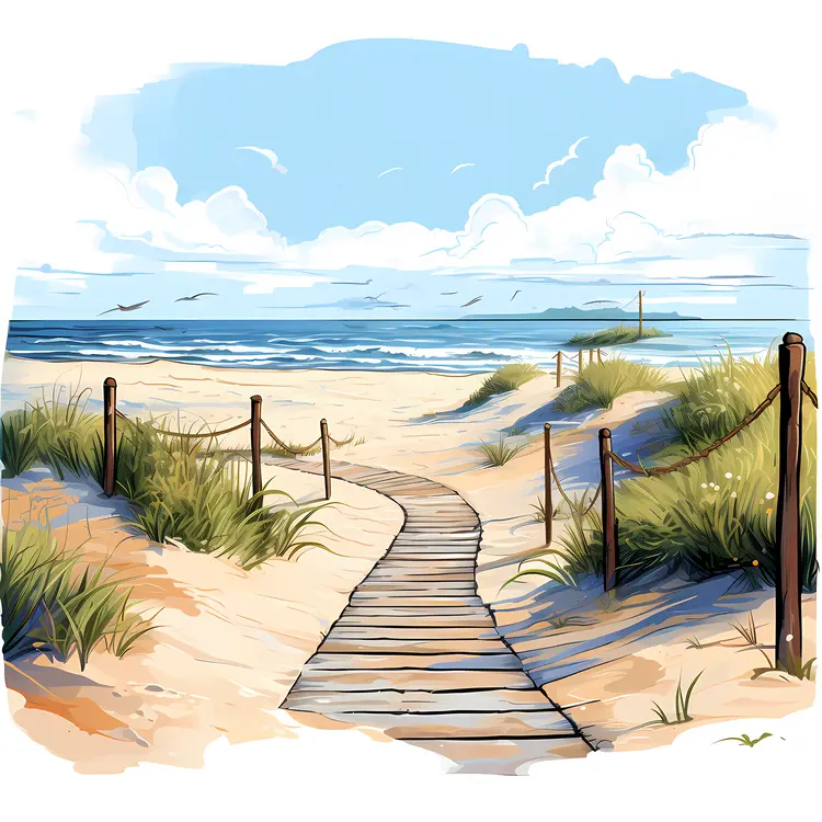 Serene Beach Pathway to the Ocean