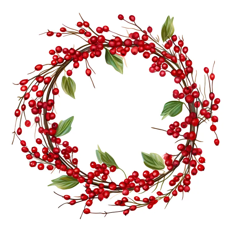 Beautiful Red Berry Wreath for Christmas Decoration