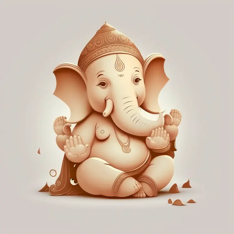 Ganesha Statue Illustration for Ganesh Chaturthi Celebration