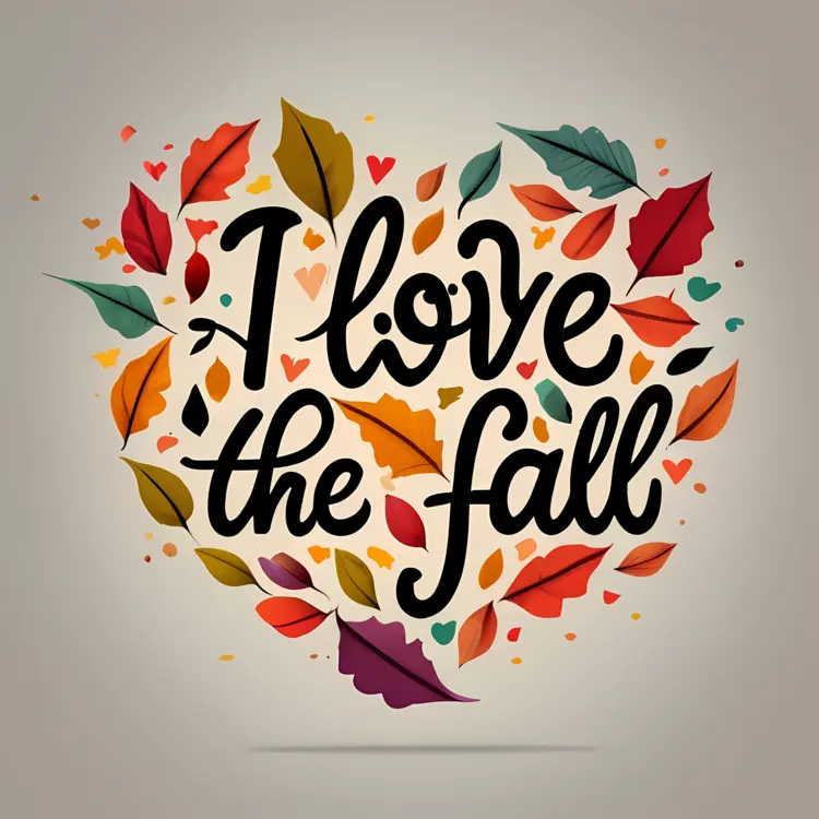 Heart Shaped Fall Leaves Art
