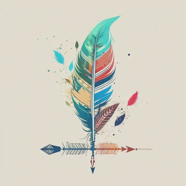Colorful Feather and Arrow Art