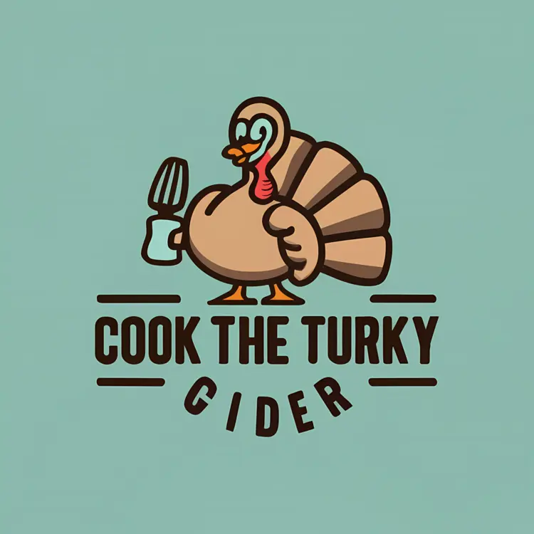 Turkey with Cooking Utensil and Cider