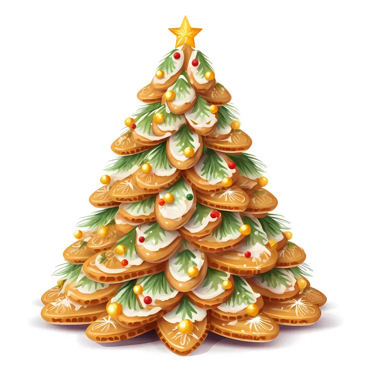 Gingerbread Tree with Icing and Star