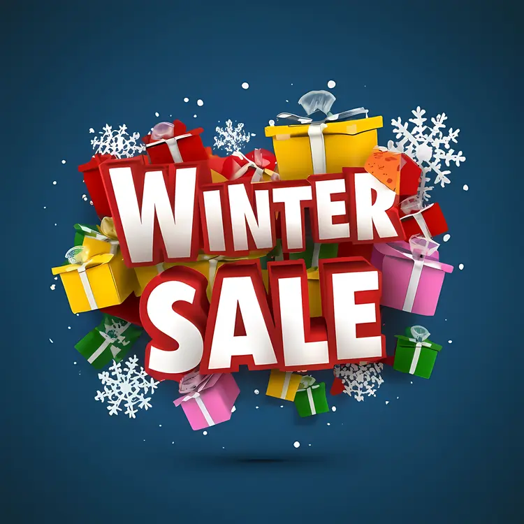 Winter Sale with Colorful Gifts