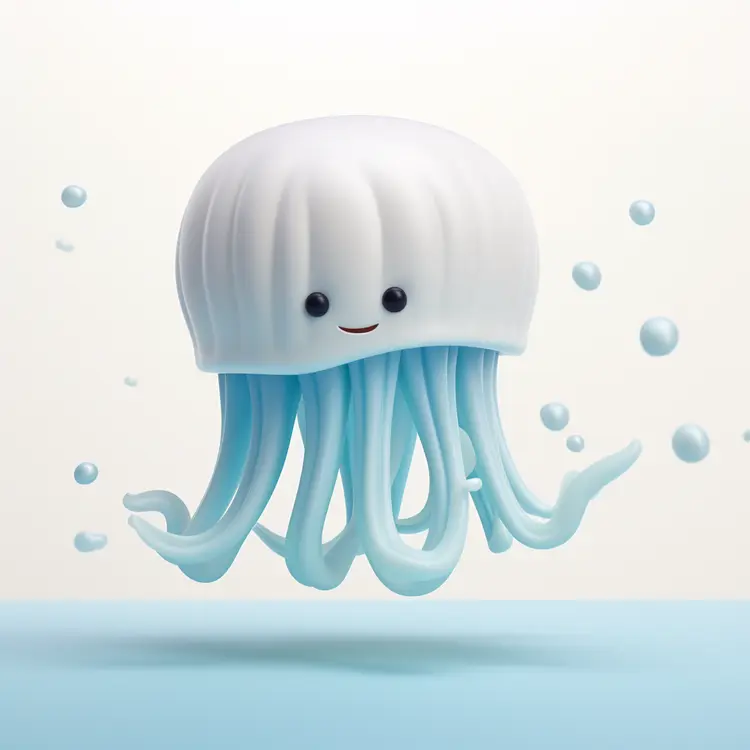 Happy Jellyfish with Blue Tentacles