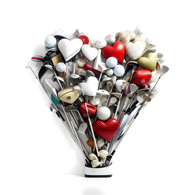 Heart-Shaped Golf Clubs and Balls