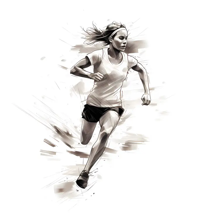 Determined Female Runner
