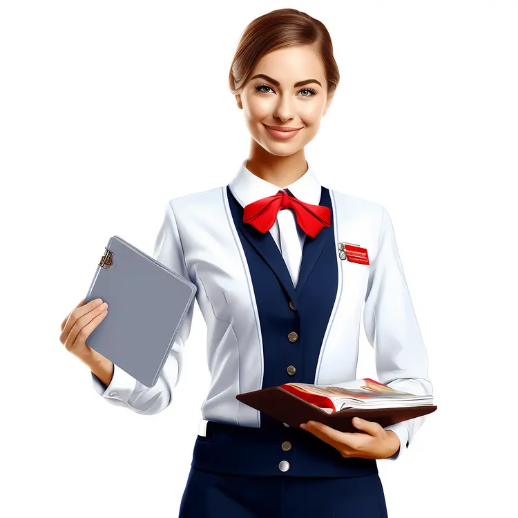 Waitress Holding Clipboard and Menu