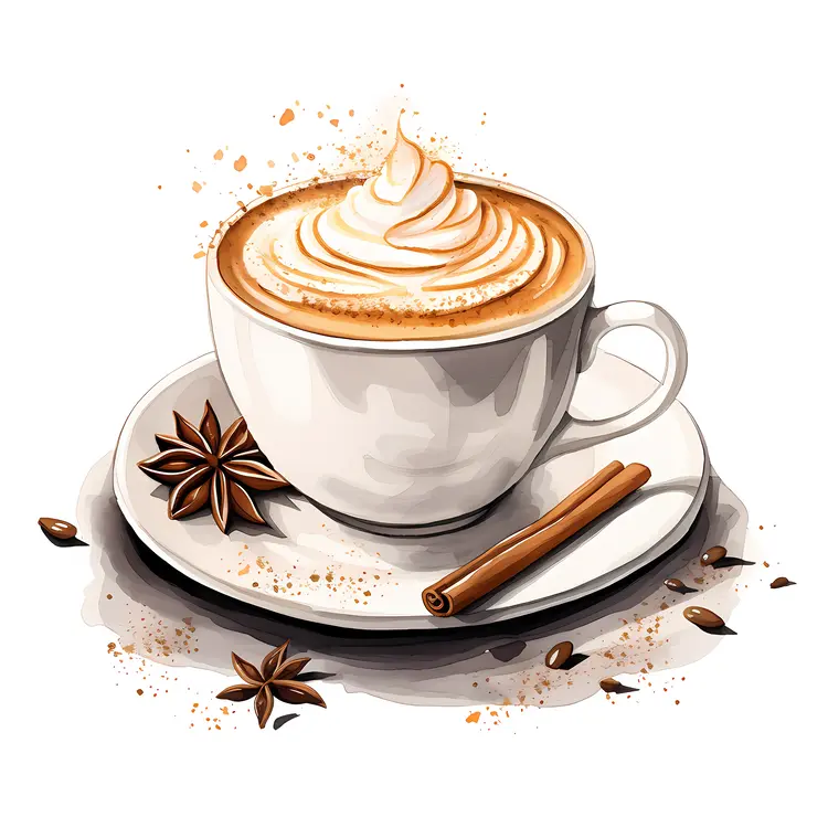 Coffee Cup with Cinnamon Stick