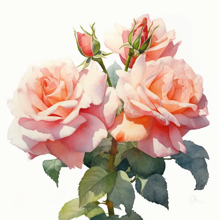 Beautiful Pink Roses in Bloom
