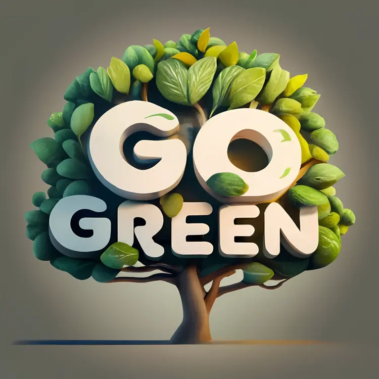 Go Green Tree with Slogan