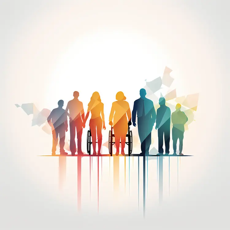 Diverse Group of People with Wheelchair