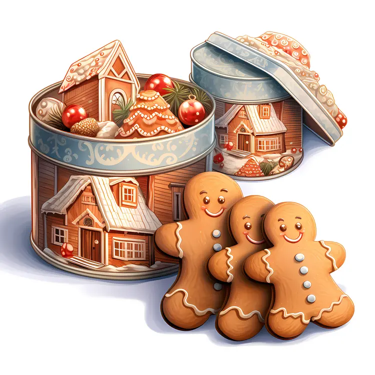 Gingerbread Cookies with Christmas Decorations