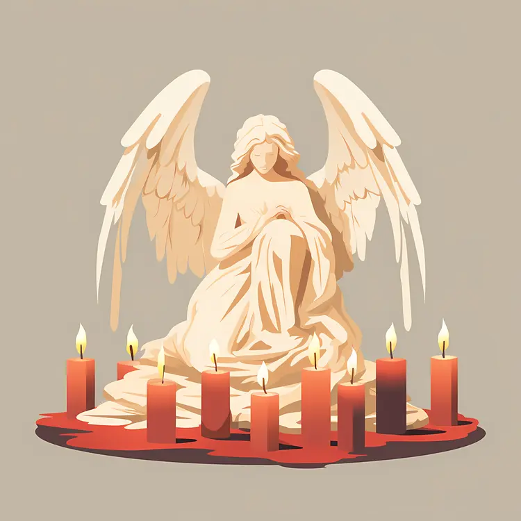 Praying Angel with Candles