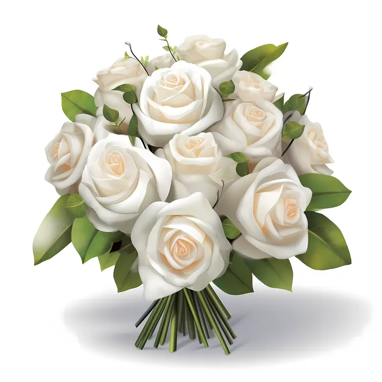 Charming White Roses Bouquet