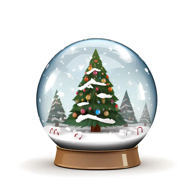 Christmas Tree in Snow Globe