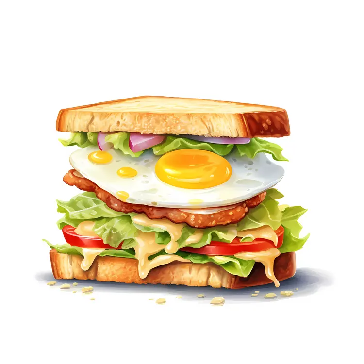 Delicious Sandwich with Egg and Lettuce