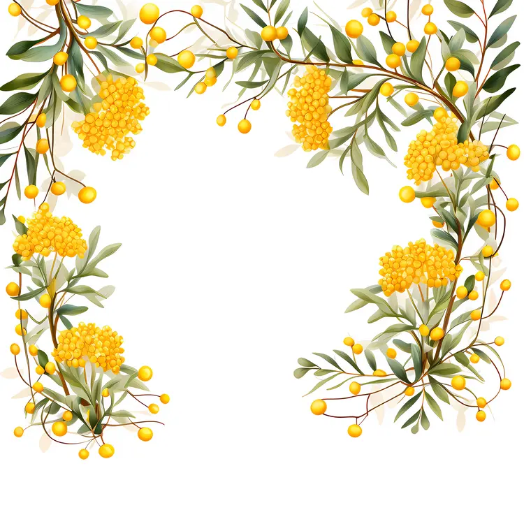 Watercolor Yellow Floral Frame