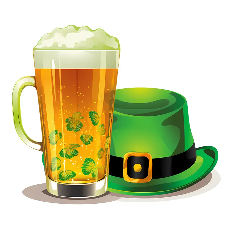 Beer Mug and Green Hat for St. Patrick's Day Celebration