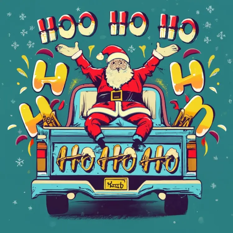 Santa on Truck with Gifts