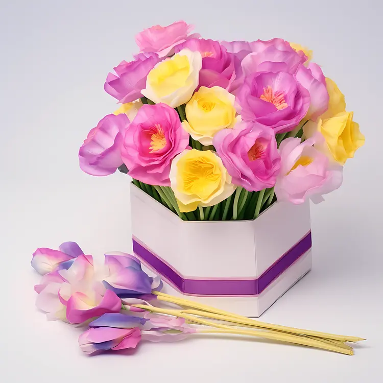 Colorful Flower Bouquet in Vase