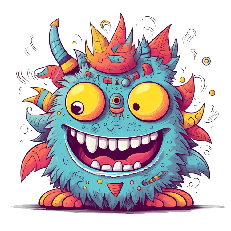 Happy Monster with Big Eyes