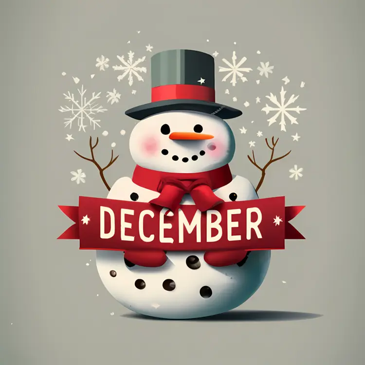 Snowman with December Text