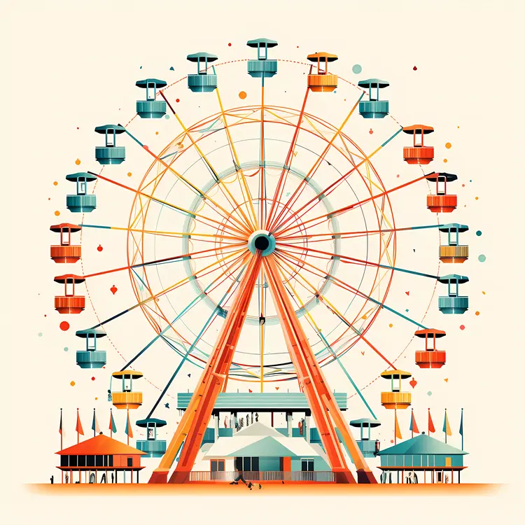 Colorful Ferris Wheel at Carnival