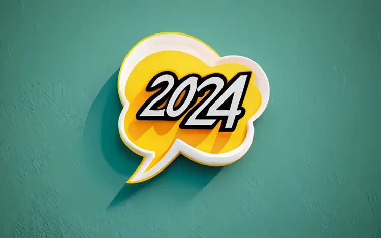 2024 in Yellow Speech Bubble