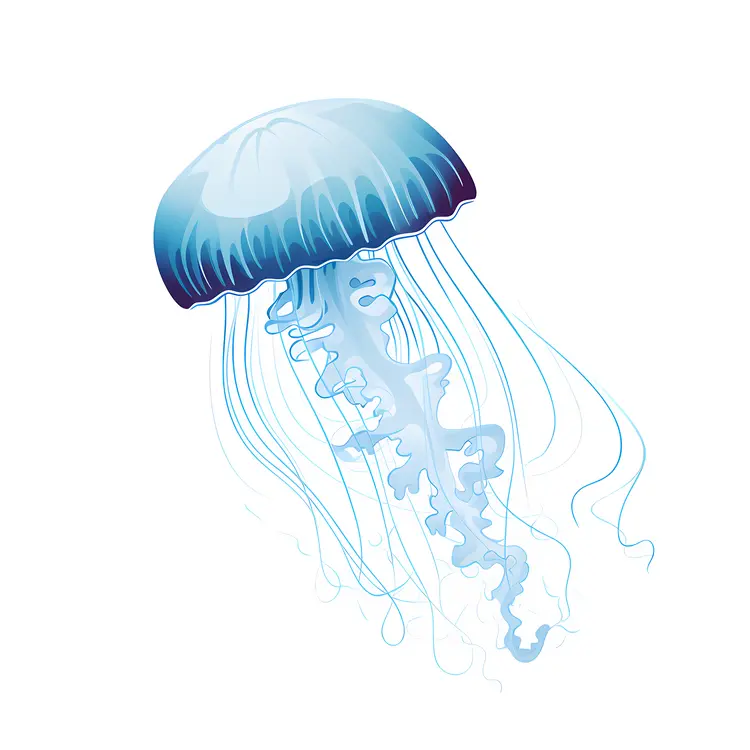 Blue Jellyfish Illustration