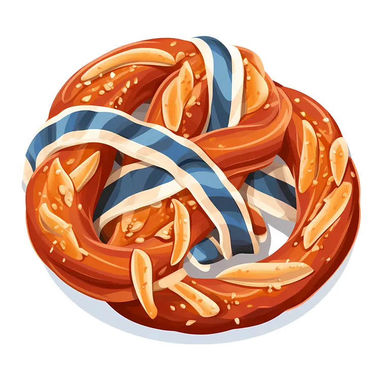Delicious Pretzel with Salt and Ribbon