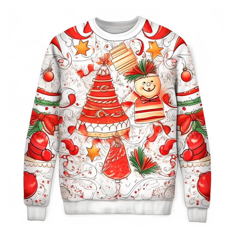 Festive Christmas Sweater with Holiday Decorations