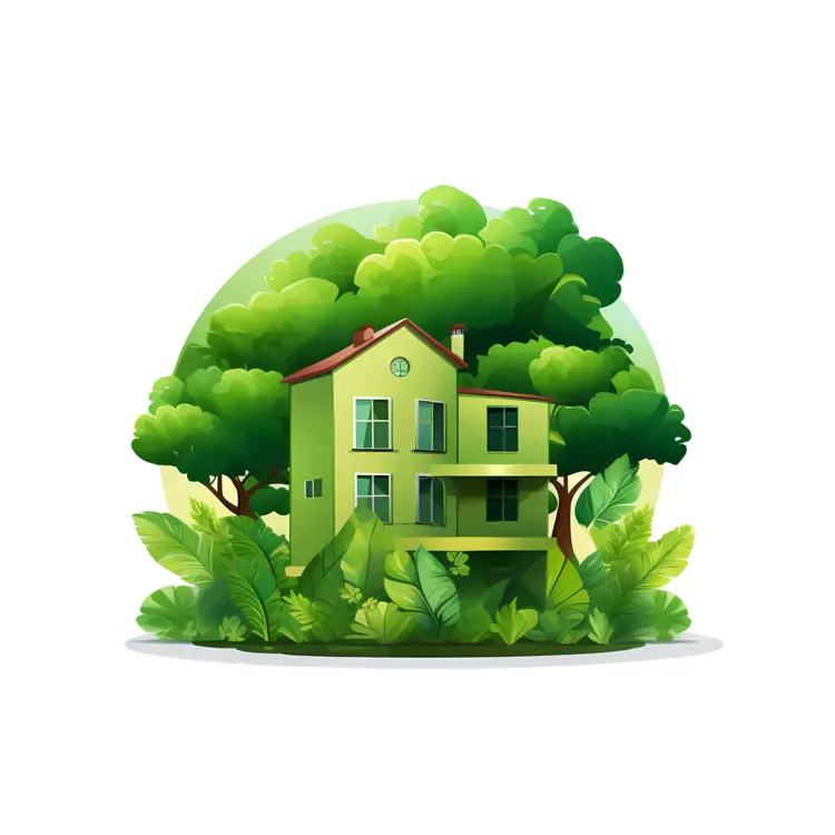 Eco-friendly House Surrounded by Greenery
