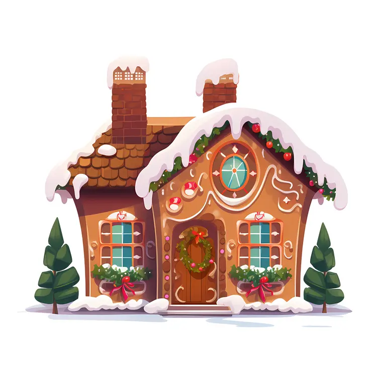 Festive Gingerbread House with Christmas Decorations