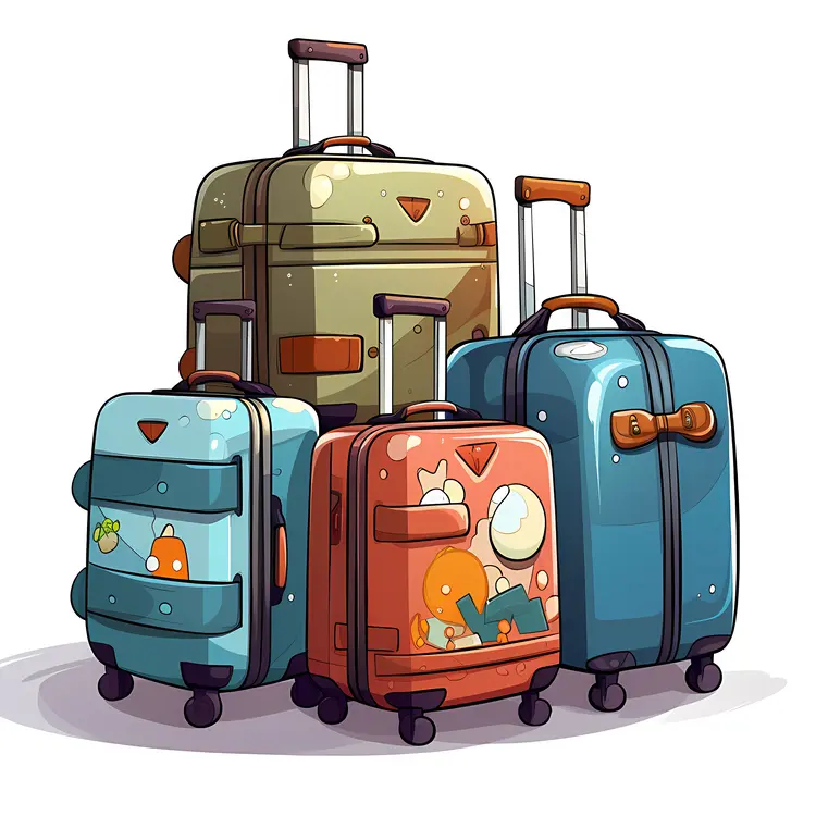 Colorful Suitcases for Travel