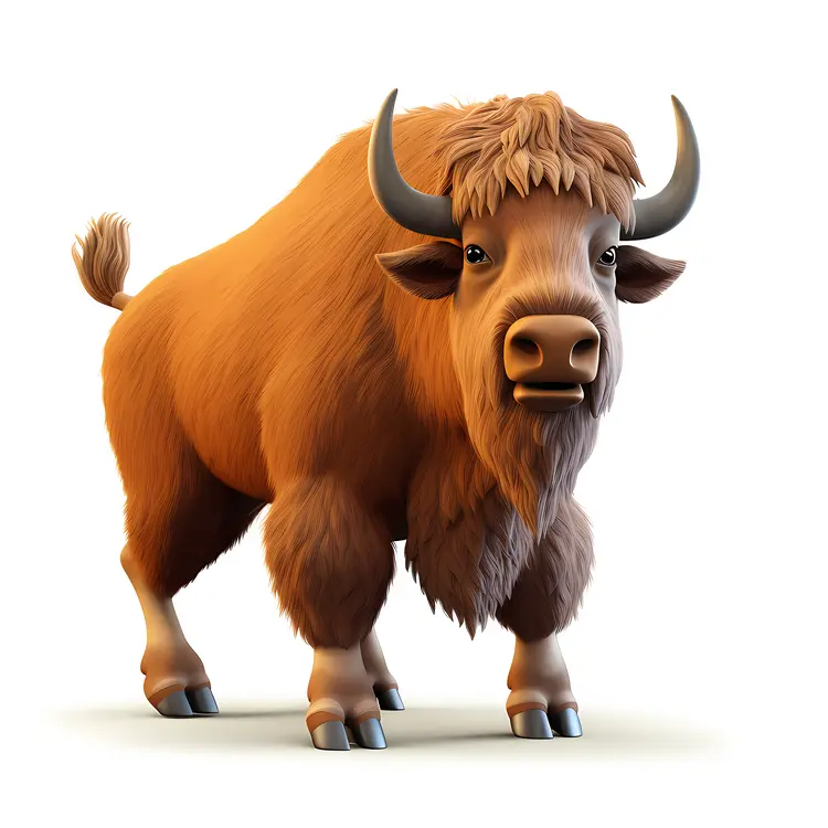 Brown Bison Illustration