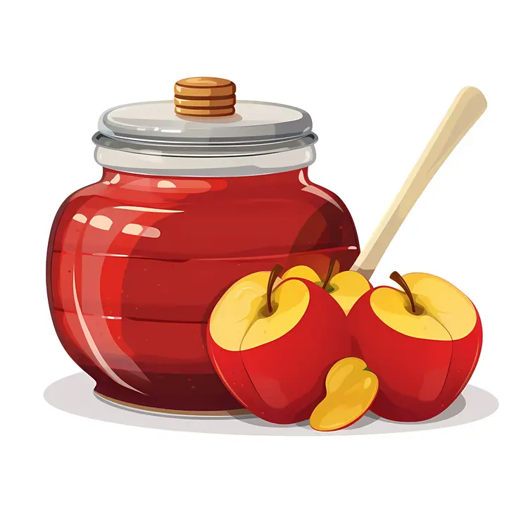 Honey Jar with Apples for Rosh Hashanah