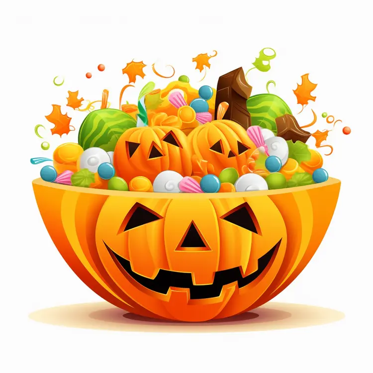 Festive Halloween Pumpkin with Candy