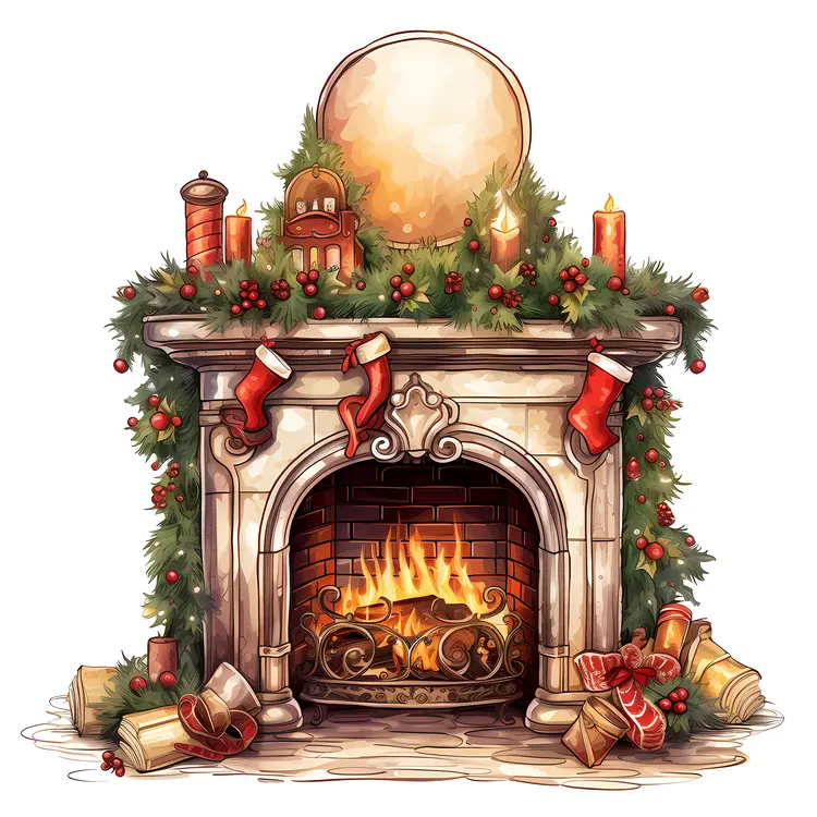 Elegant Christmas Fireplace