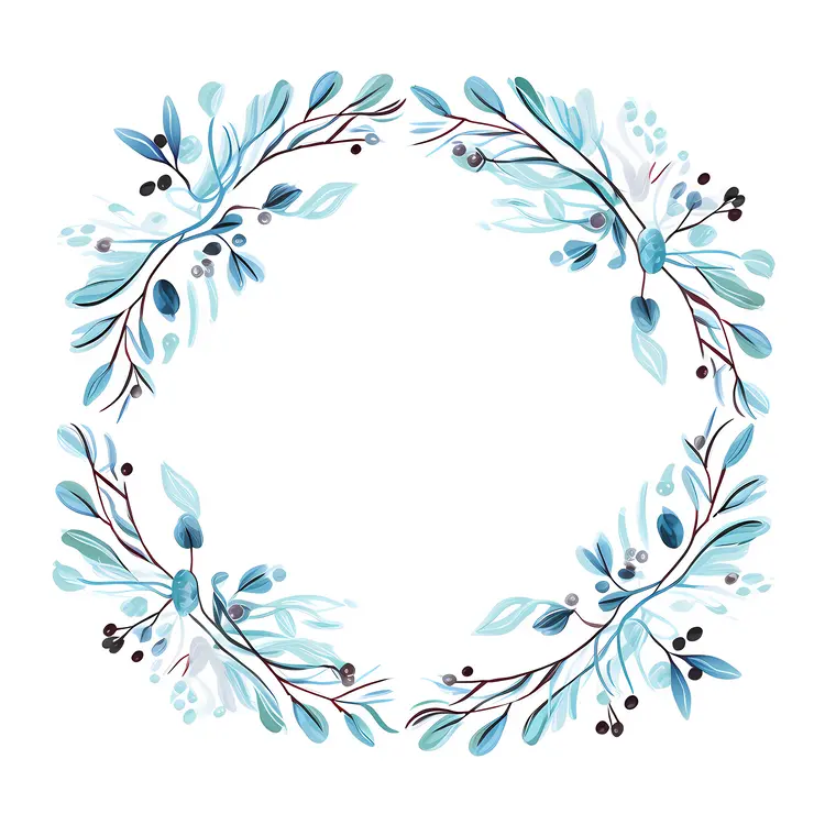 Elegant Blue Leaves and Branches