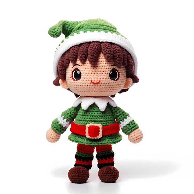 Elf with Green Outfit and Red Belt