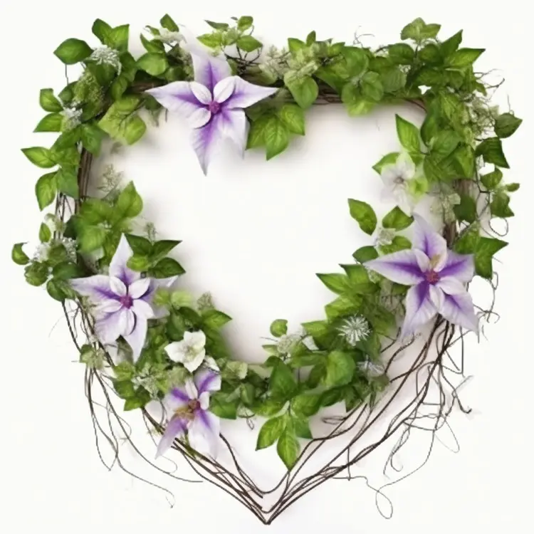 Beautiful Heart-shaped Floral Wreath for Home Decoration