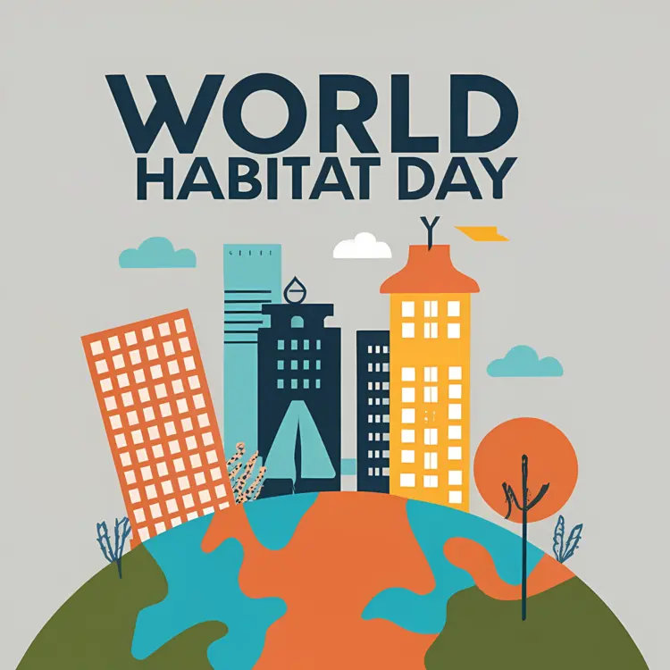 World Habitat Day with Urban Buildings