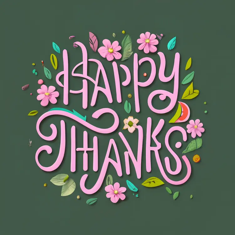 Happy Thanks with Floral Decoration