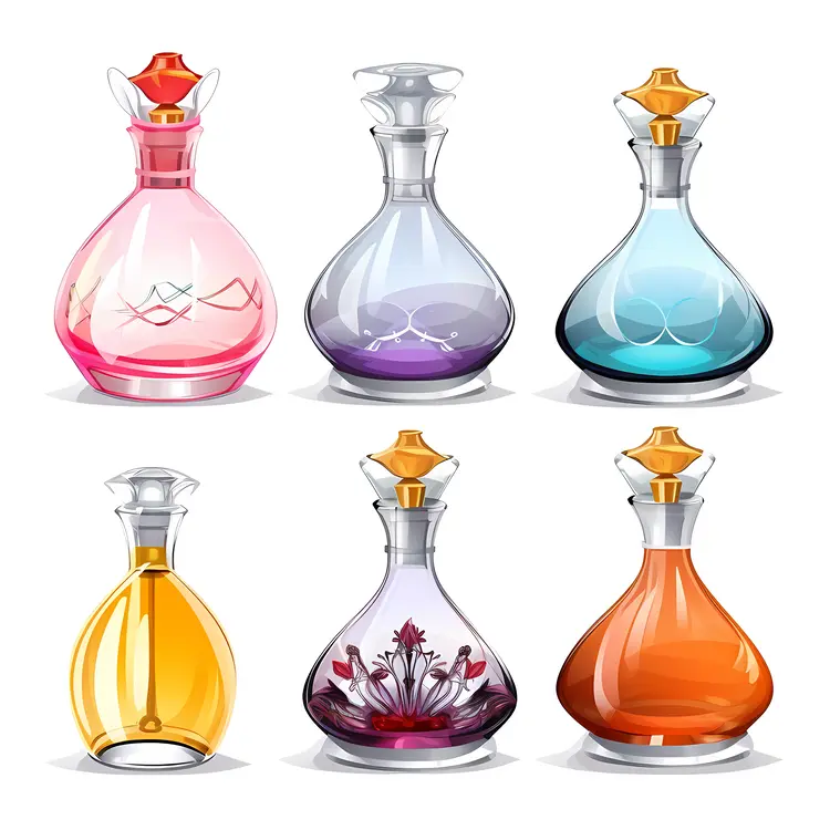Colorful Perfume Bottles Collection